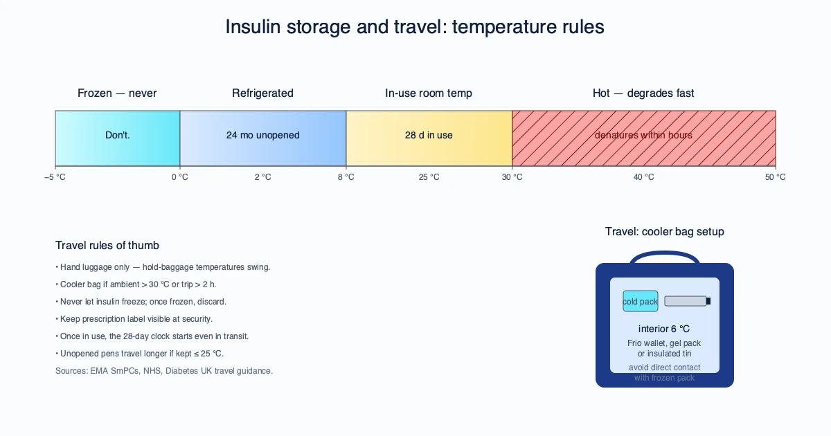 Insulin Storage and Travel: Fridge, Flights, Heat and the 28-Day Rule